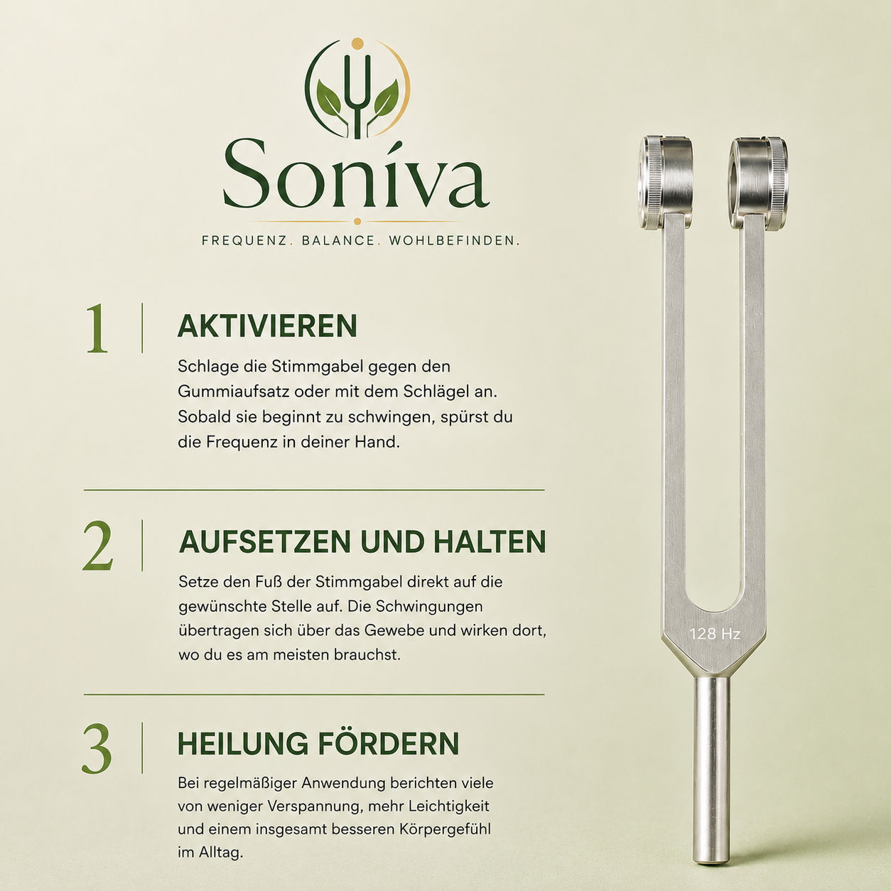 Soniva 128 Hz Stimmgabel -  Das Heilungs-Instrument